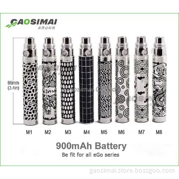 rechargeable etched ego battery for electronci cigarete